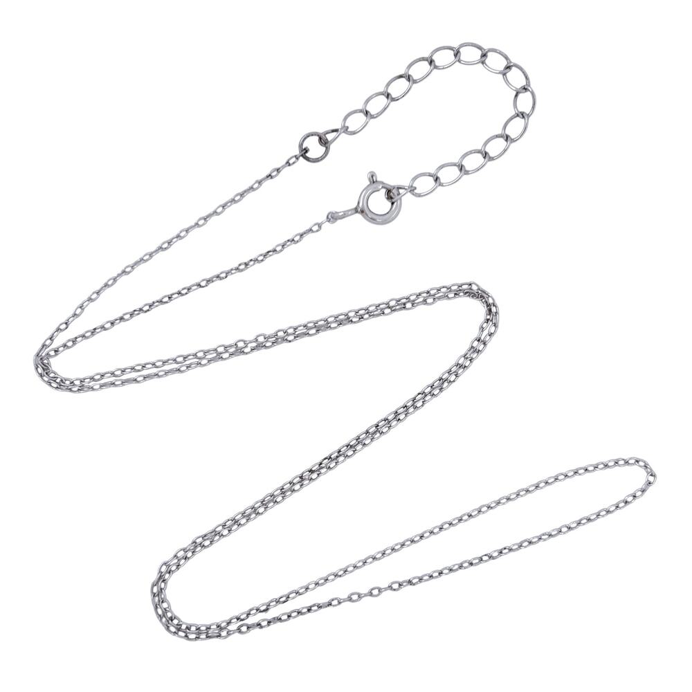 Vintage Sterling Silver 925 1.0mm Cable Link Chain Necklace 16.5"-18.5"